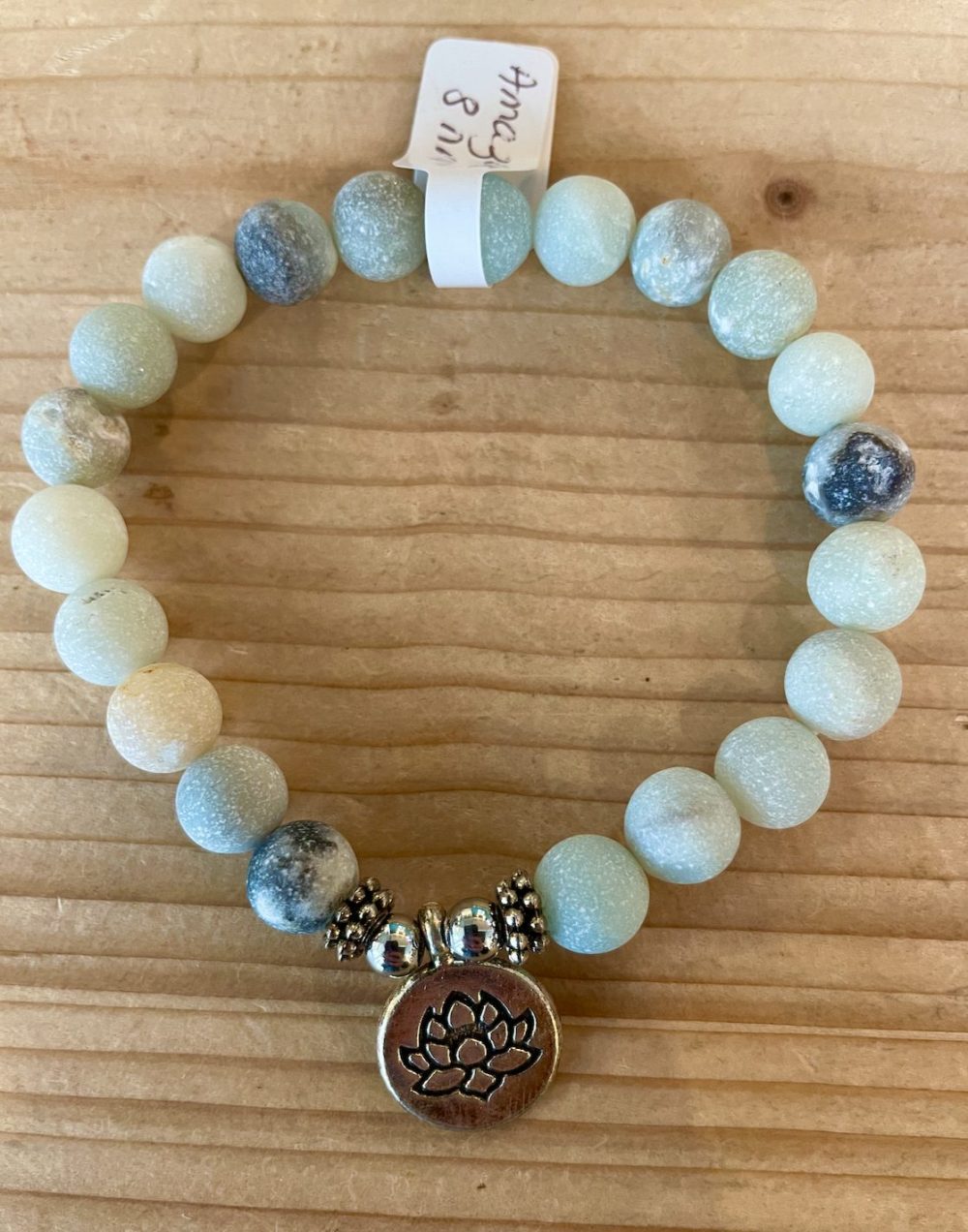 Amazonite Bracelet Mala Multi Lotus 8 mm Pause Nature